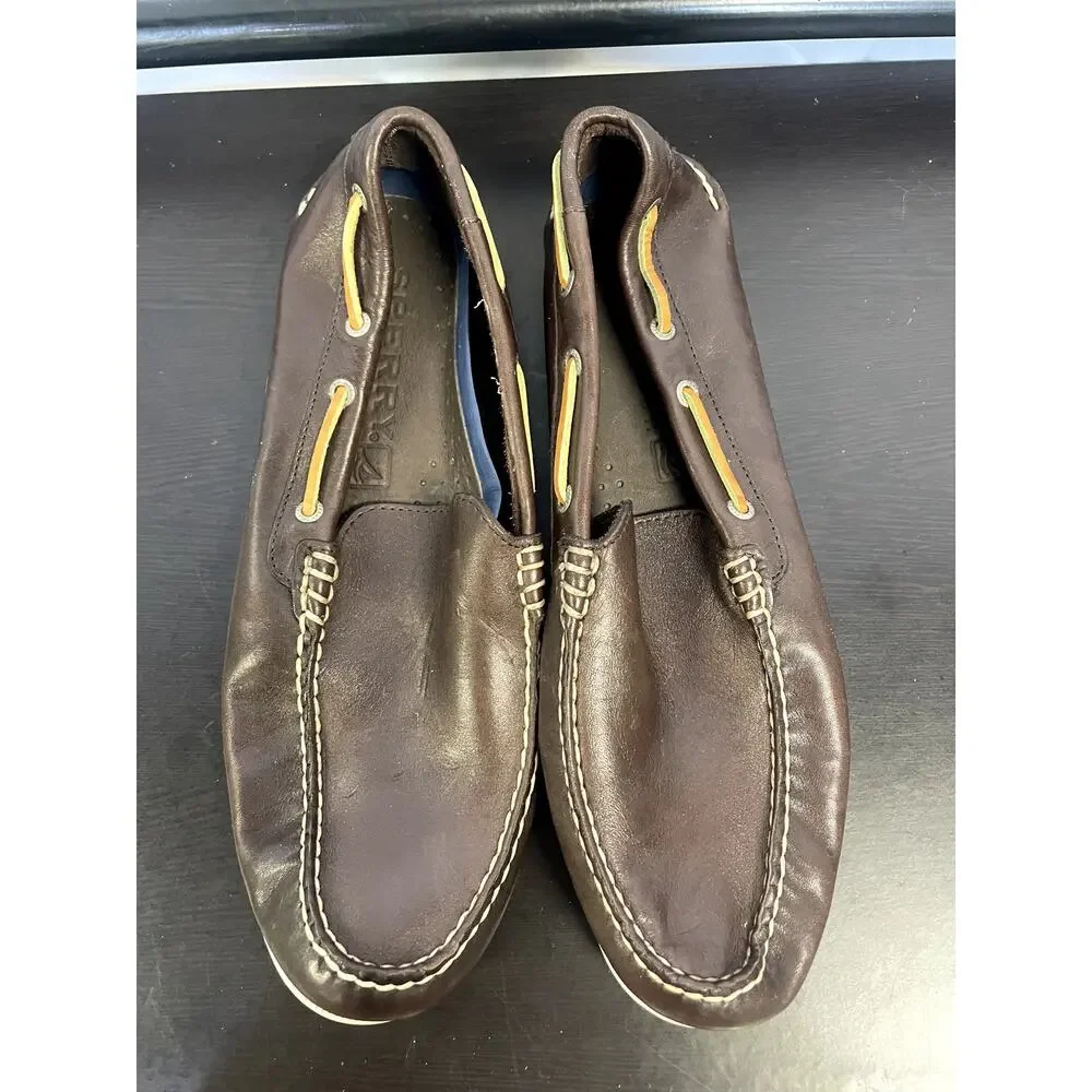 SPERRY TOP SIDER Authentic Original Venetian Loafer Dark Brown Leather 11.5